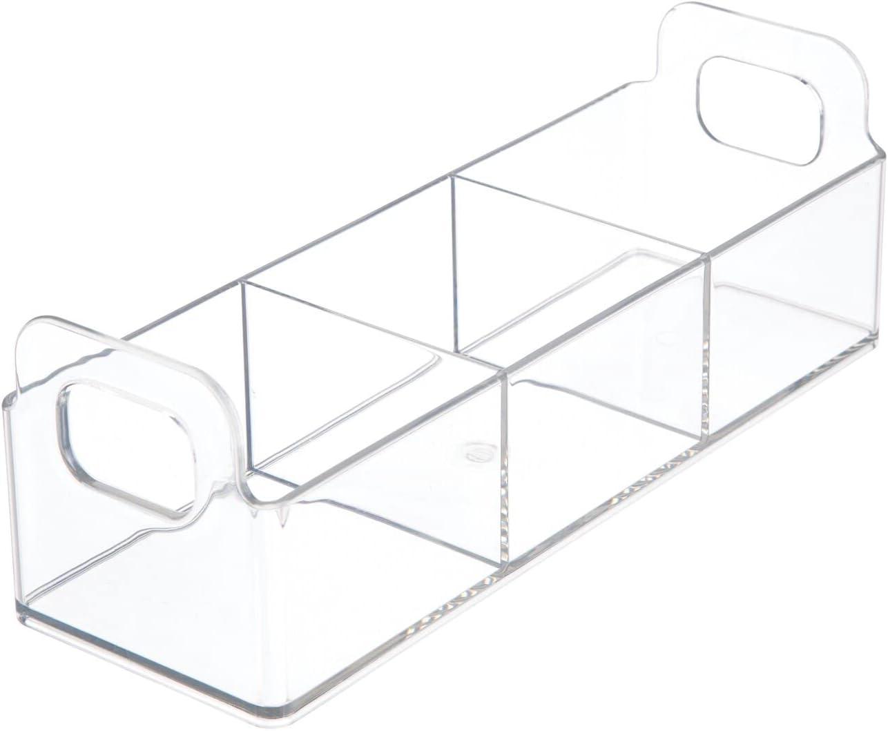 Clear Plastic Rectangular Storage Baskets with Handles, 2-Piece Set