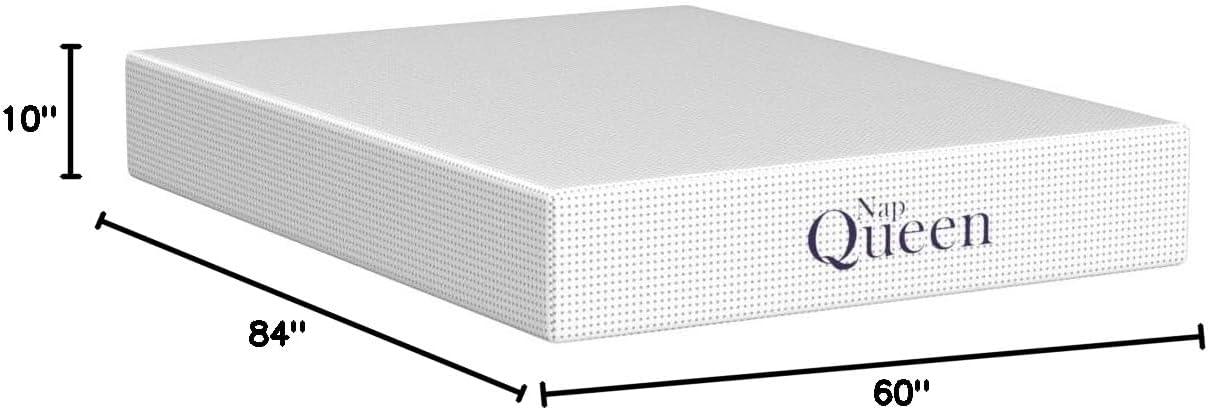 NapQueen Bamboo Charcoal Memory Foam Mattress, 10" Queen