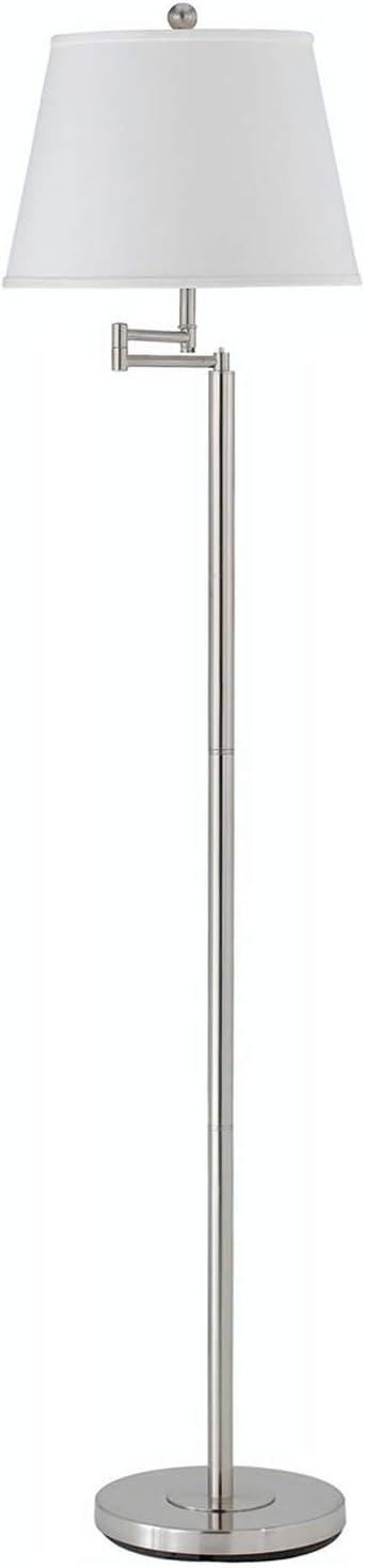 Andros Brushed Steel Adjustable Swing Arm Floor Lamp