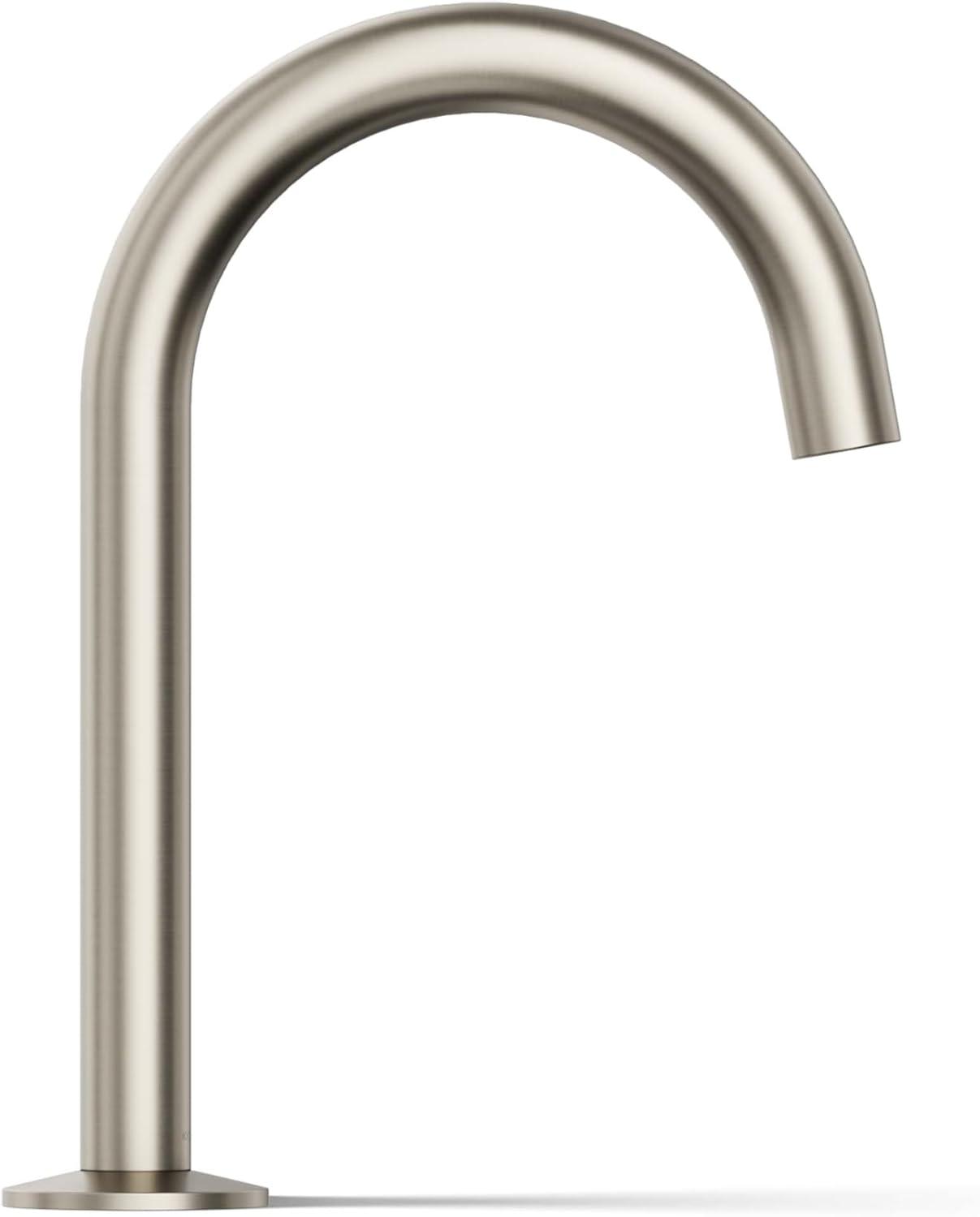 Vibrant Brushed Nickel Modern Bathroom Sink Spout 26.81"