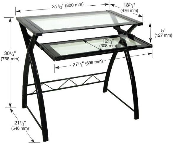 Bello Computer Desk - Sleek High Gloss Black Finish - CD8855