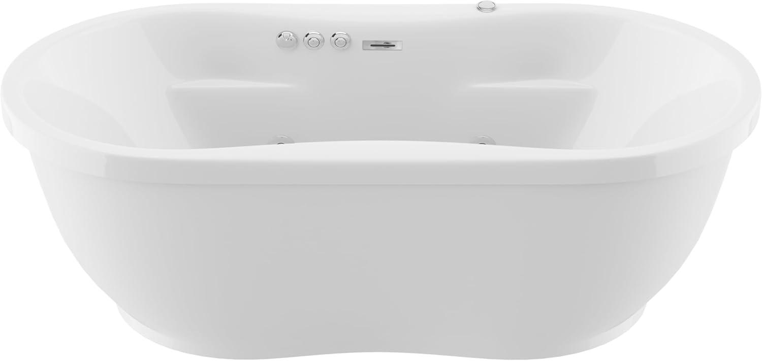 Lori 71.25” x 35.5” Freestanding Whirlpool and Air Acrylic Bathtub