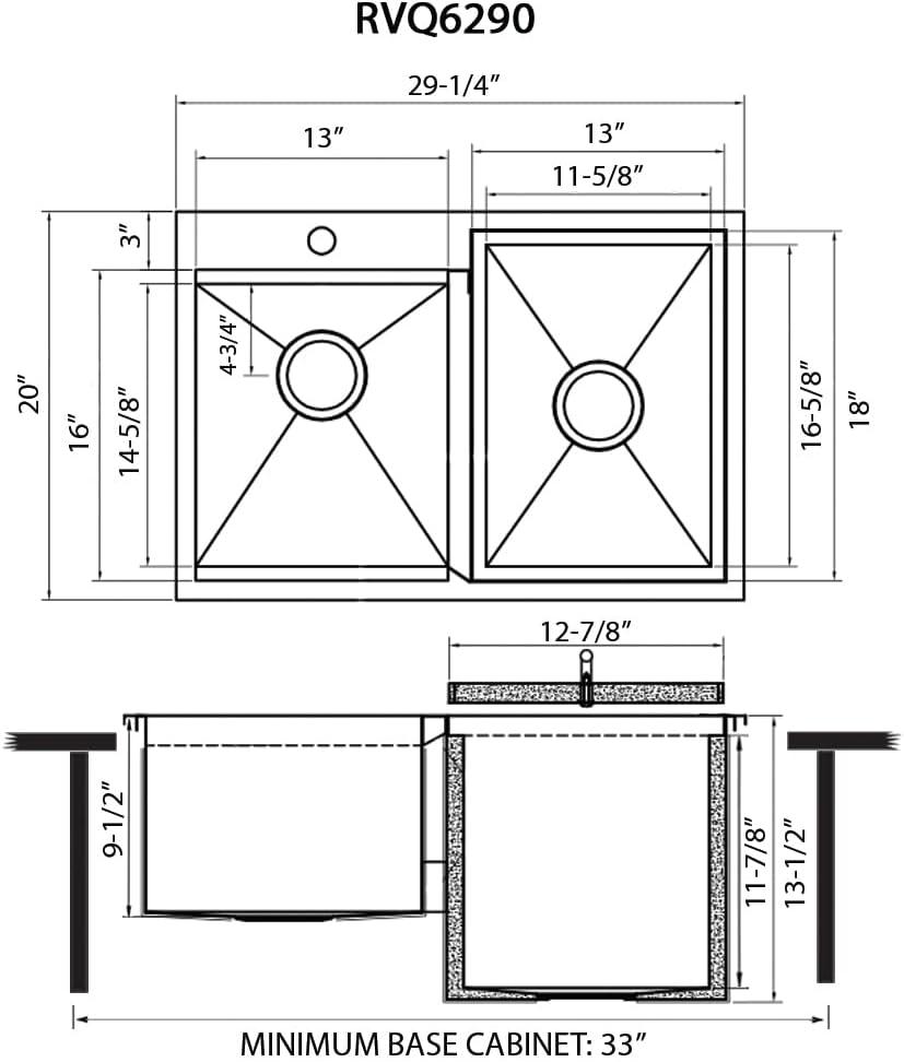 Merino 13'' Stainless Steel 7 Drop-In Outdoor Sink