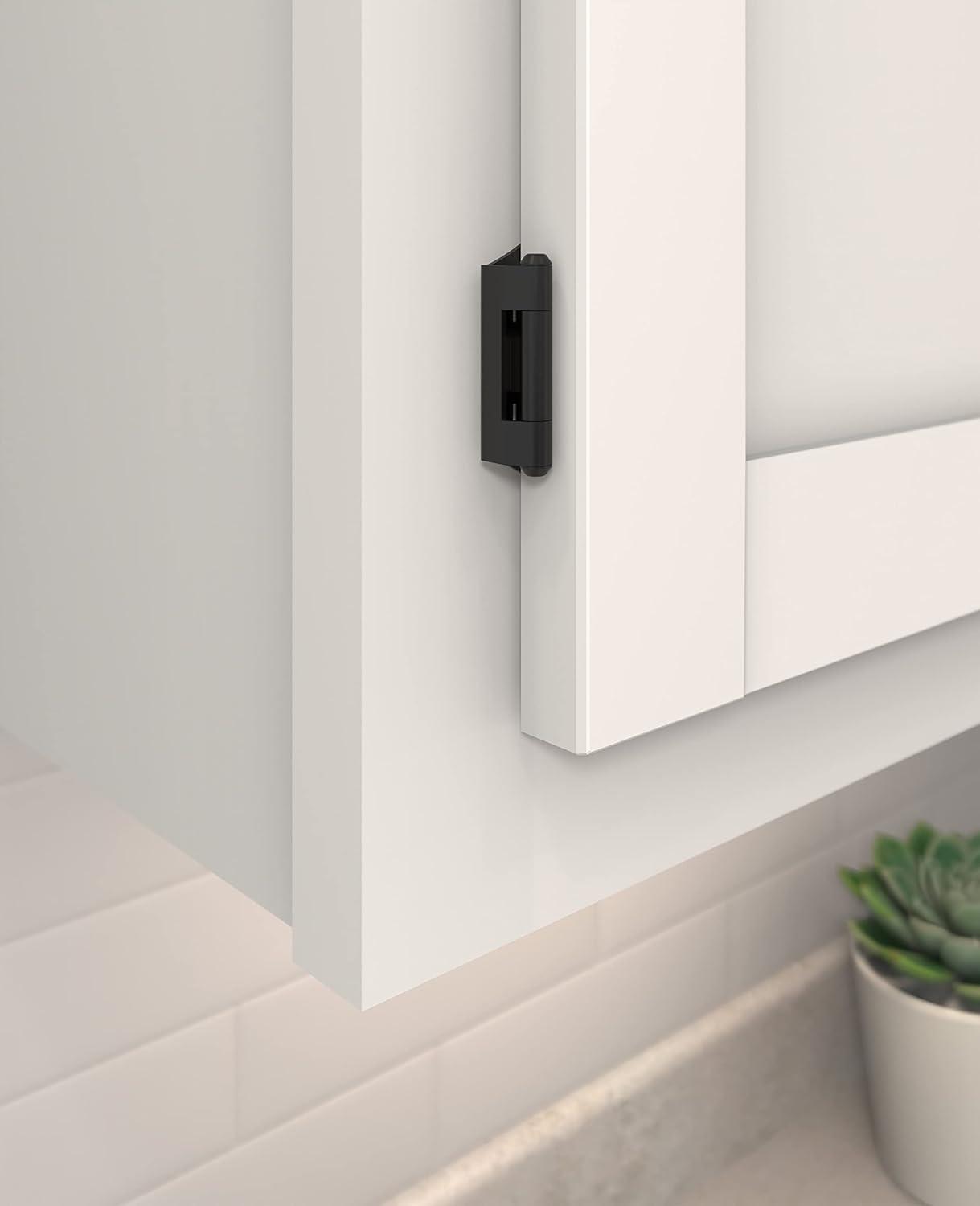 Amerock BPR7566FB Cabinet Hinge 1/4 in (6 mm) Overlay Self Closing Partial Wrap Matte Black Kitchen Cabinet Door Hinge 1 Pair/2 Pack Functional Hardware