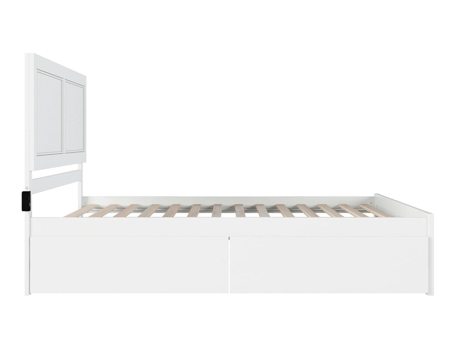 AFI Canyon White Solid Wood Platform Bed with Matching Footboard & Storage Drawers, King