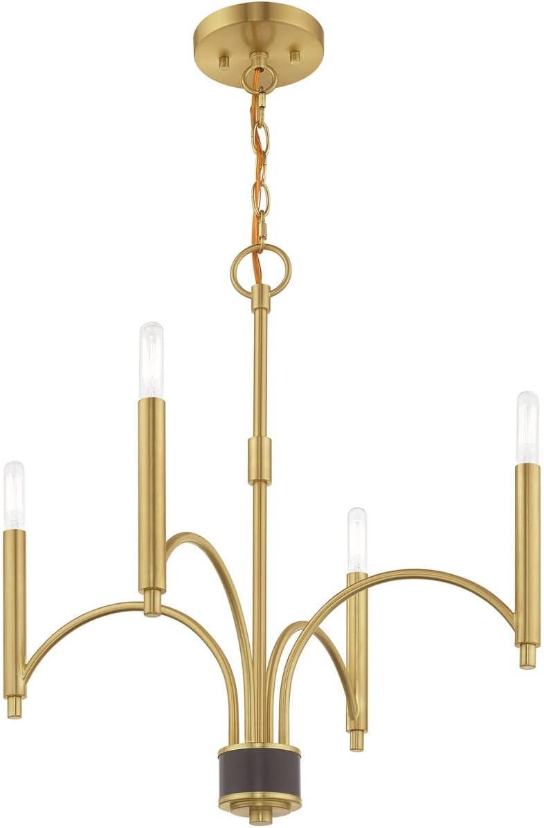 Livex Lighting Wisteria 4 - Light Chandelier in  Satin Brass
