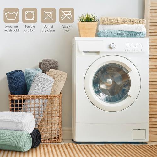 Madison Park 24"x72" Splendor Cotton Tufted Reversible Bath Rug Tan: Machine Washable, OEKO-TEX Certified