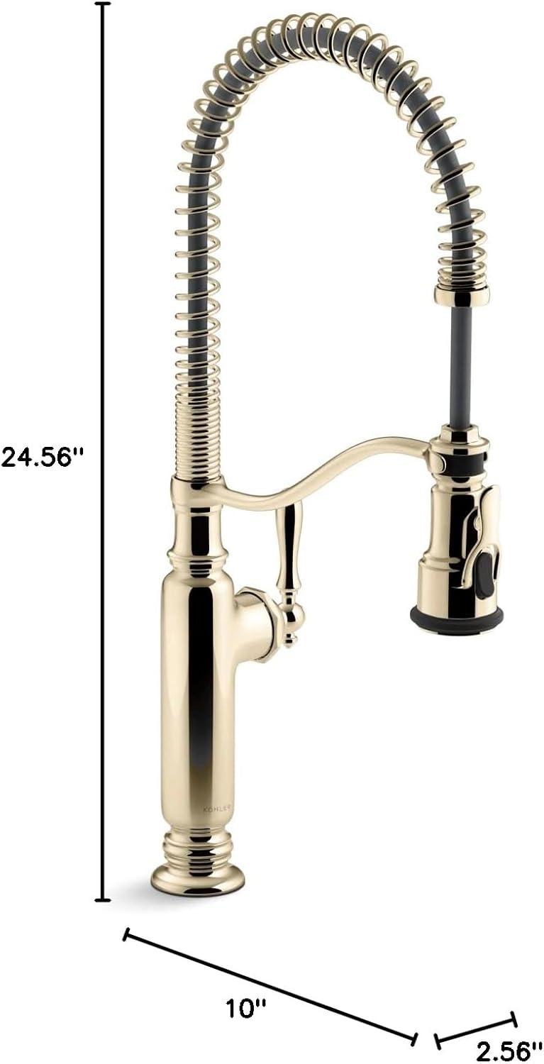 Kohler Tournant® Single Handle Semi-Professional Pre-Rinse Kitchen Faucet with Three-Function Pull Down Sprayer
