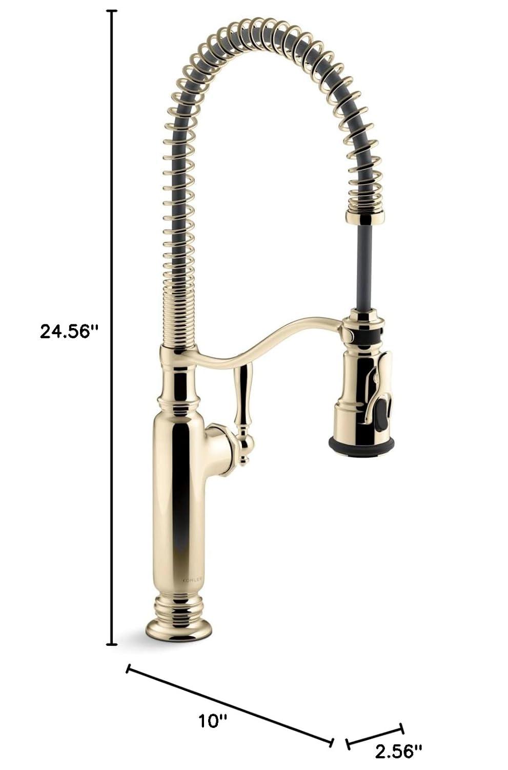 Kohler Tournant® Single Handle Semi-Professional Pre-Rinse Kitchen Faucet with Three-Function Pull Down Sprayer