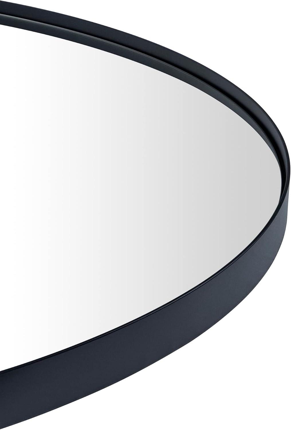 TEHOME  Myriel 30 in. W x 30 in. Surface Mount Round Circle Bathroom Metal Framed Medicine Cabinet with Mirror in Matt Black