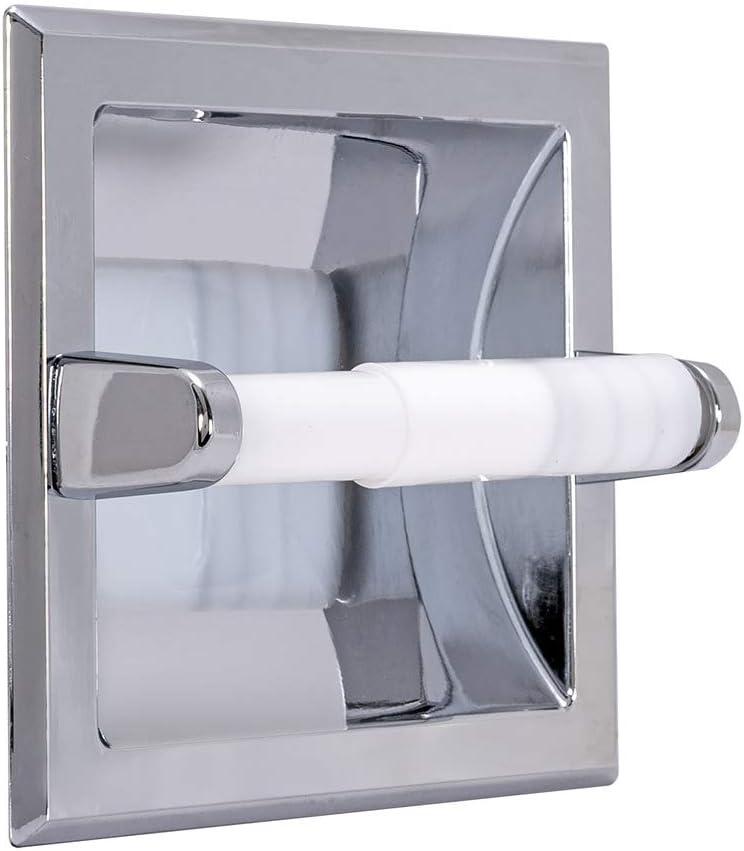 EZ-FLO 15209 Recessed Bathroom Toilet Paper Holder and Roller, Chrome C45