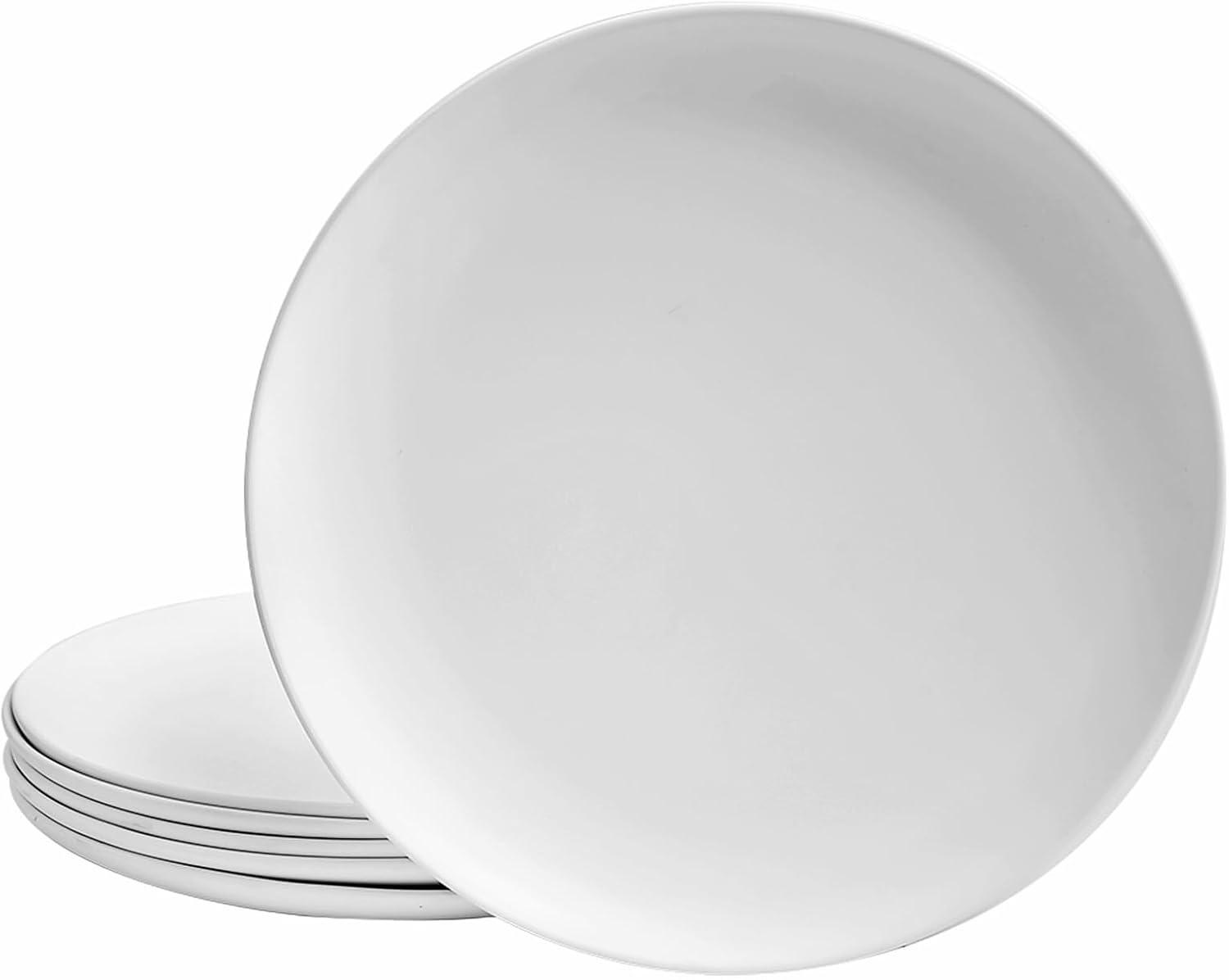 TP 10" Matte White Melamine Dinner Plate Set