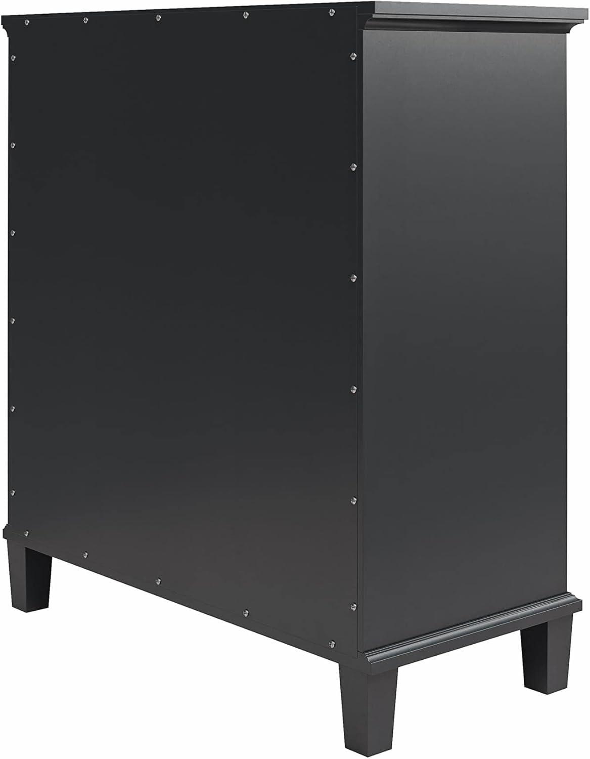 Celeste Accent Cabinet with Glass Doors, Black