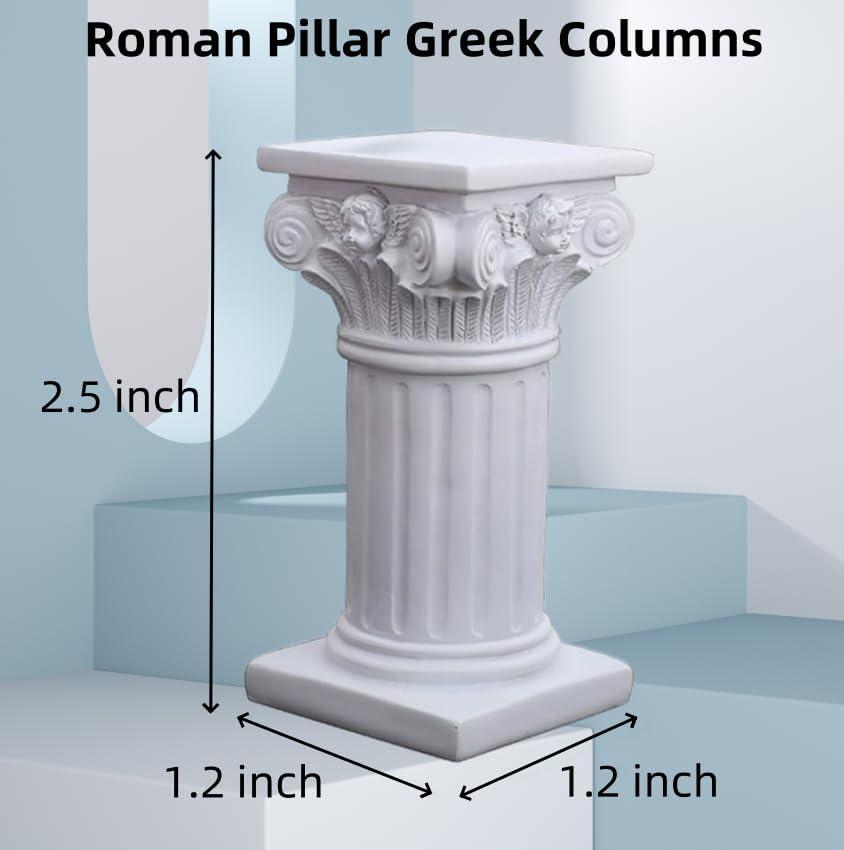 5Pcs Roman Pillar Statues Resin Pedestal Stand Roman Pillar Greek Column Statues