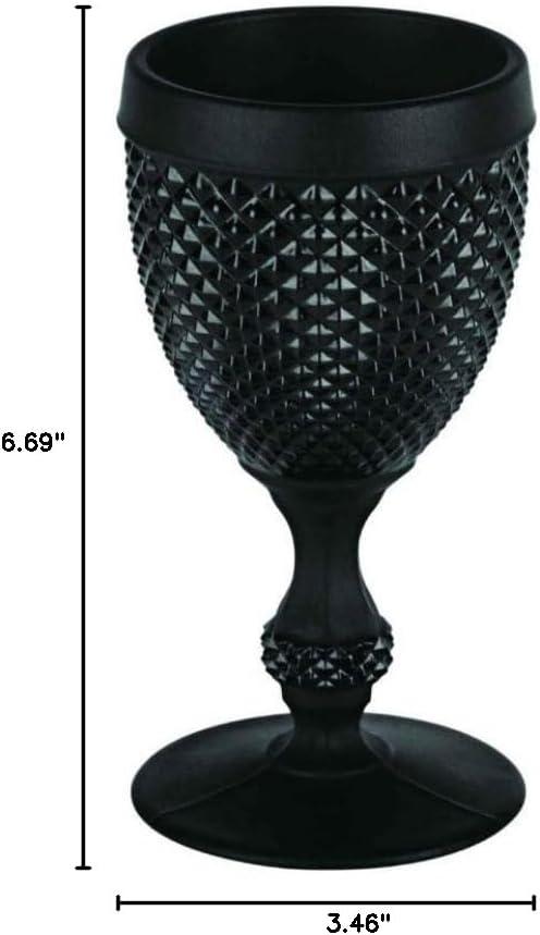 Bicos Frosted Black Diamond Pattern Goblet Glass