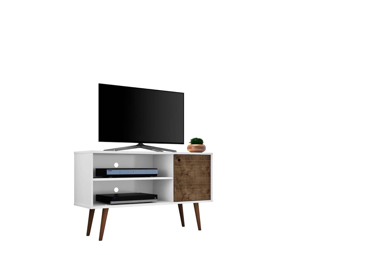 Liberty Mid-Century Modern 2 Shelves and 1 Door TV Stand for TVs up to 46" - Manhattan Comfort
