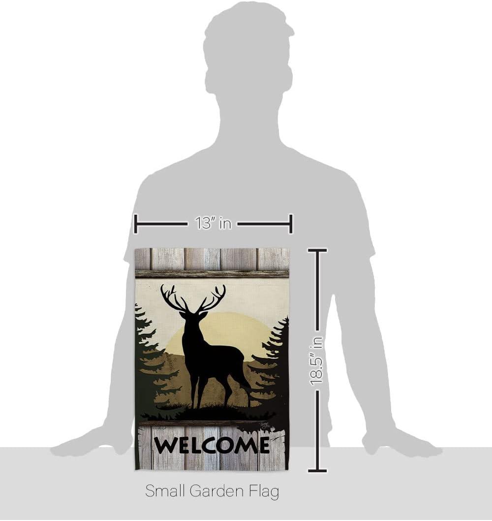 Welcome Deer Nature Wildlife Vertical Garden Flag 13" x 18.5"