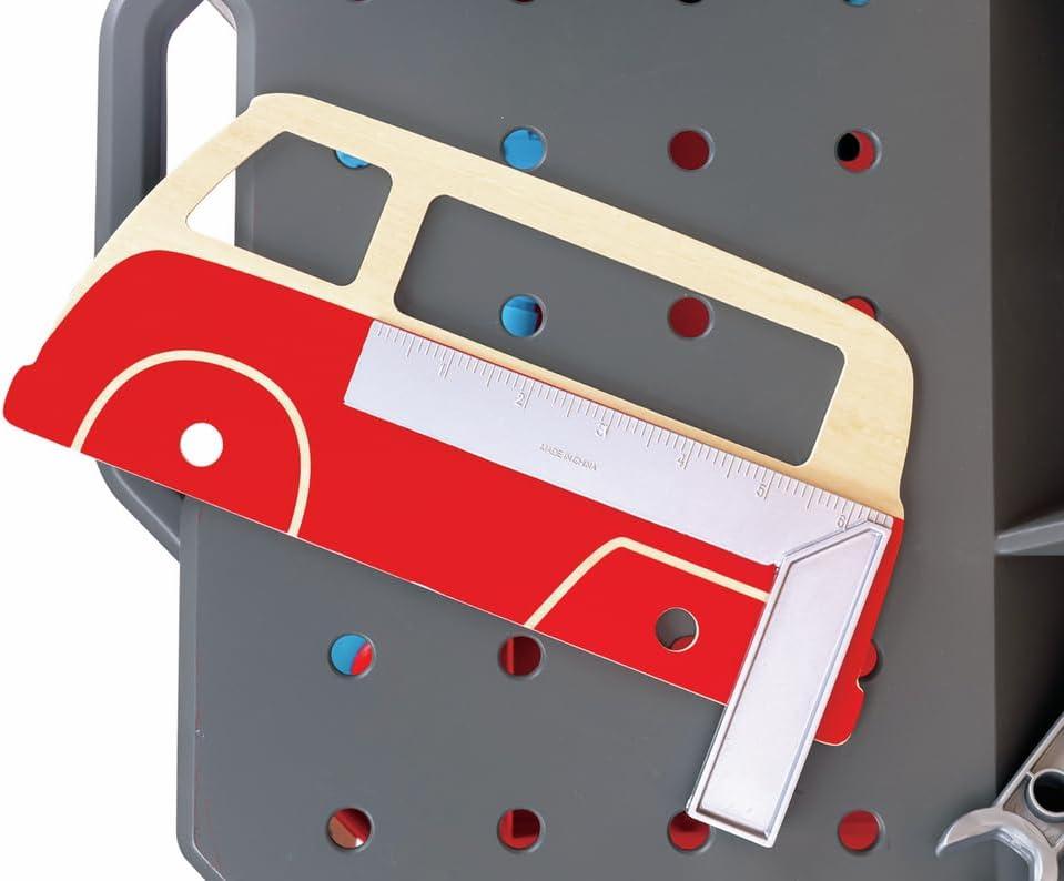 Hape: Junior Inventor: Vehicle Service & Repair Workbench - 71pc, Ages 3+