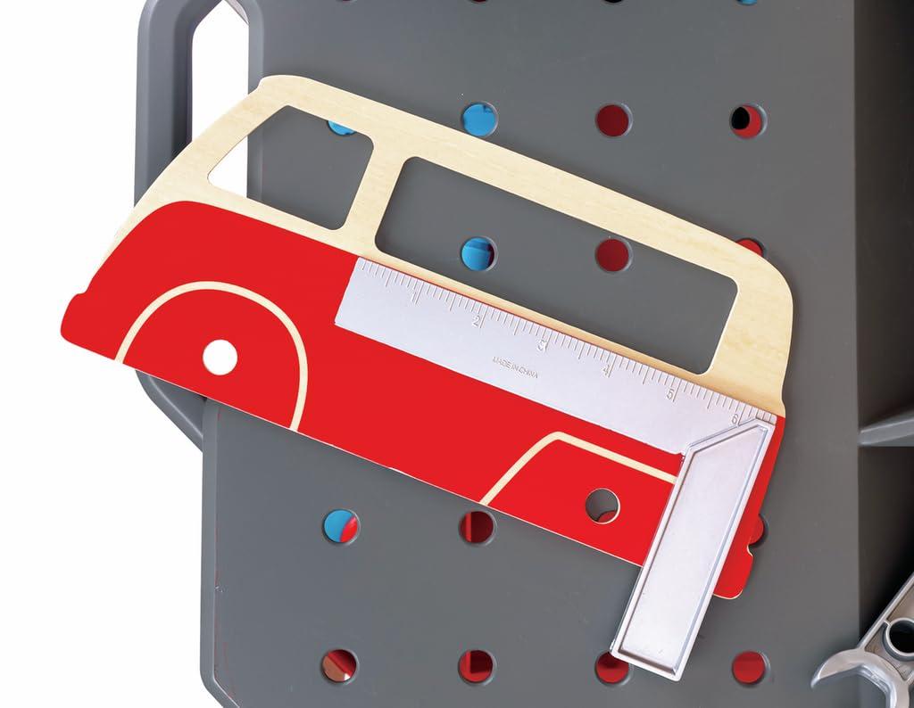 Hape: Junior Inventor: Vehicle Service & Repair Workbench - 71pc, Ages 3+