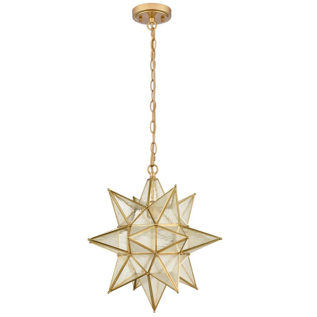 Casablanca Modern Boho Moravian Star Pendant Light 20 Inch Large Black Hanging Light
