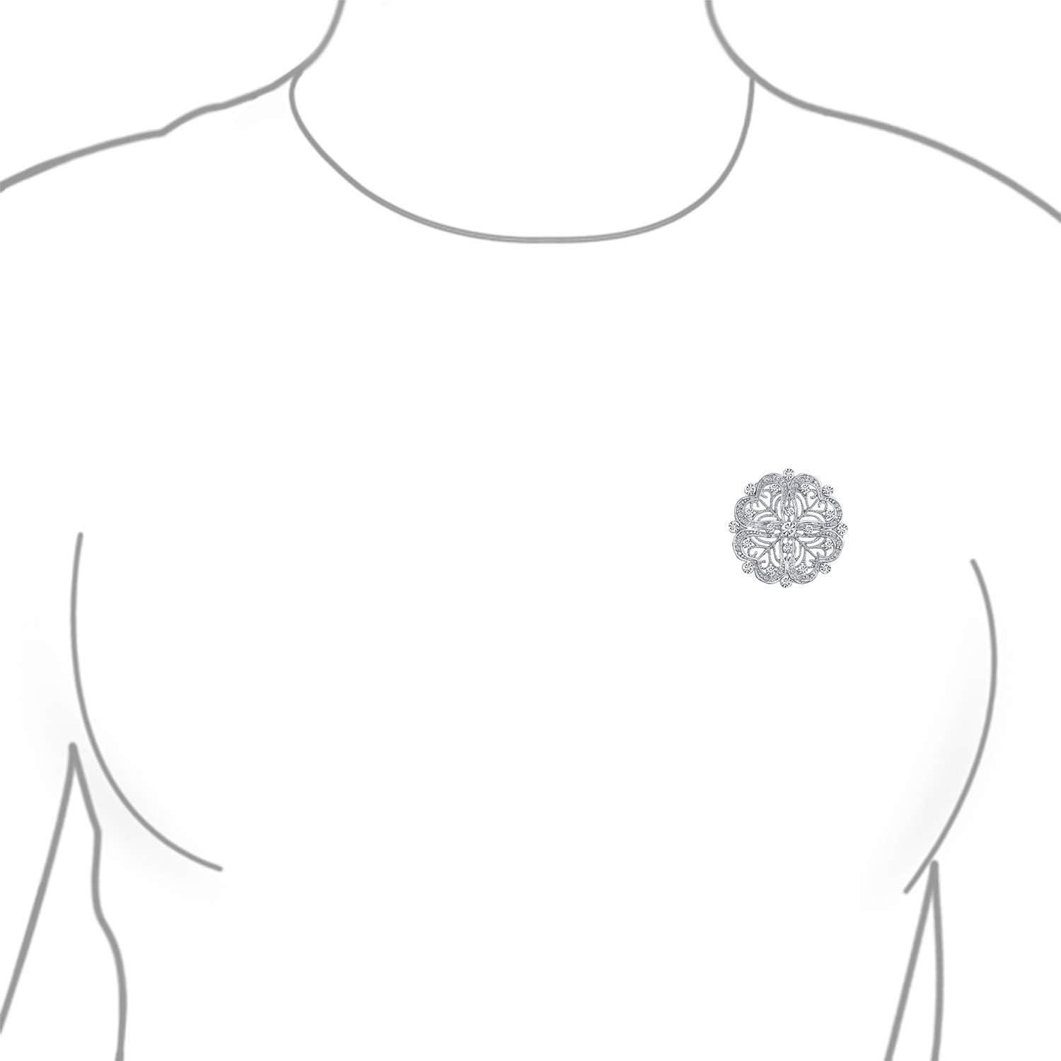 Rhinestone Rose Brooch Pin for Women Girls Fashion Crystal Big Blossom Flower Brooch Lapel Pins Elegant Dress Accessories Jewelry Boutonniere Corsage for Hat Bag Suit Tie Gift Wedding Holiday