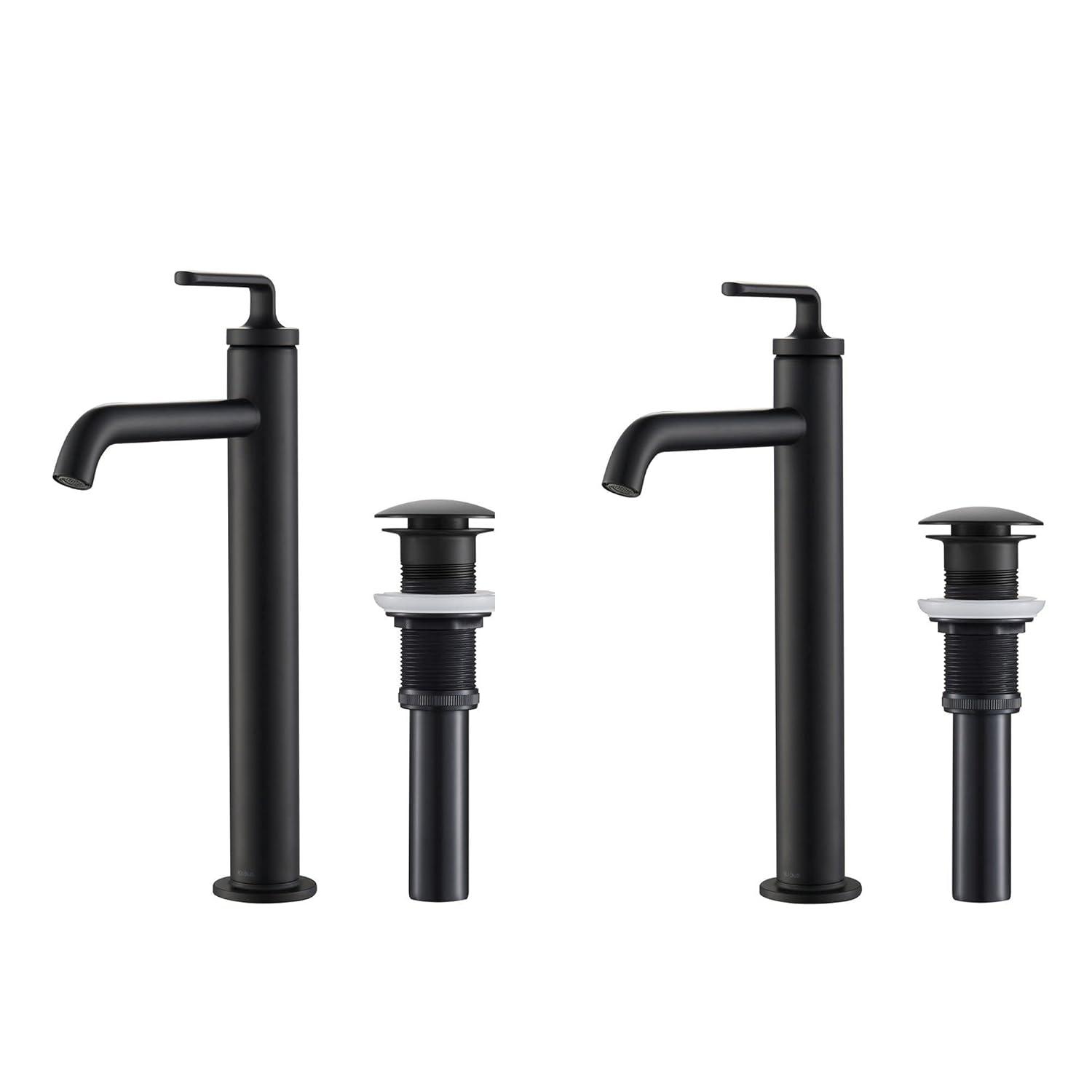 Kraus Ramus Vessel Sink Bathroom Faucet with Drain Assembly (Set of 2) KVF-1220MB-2PK