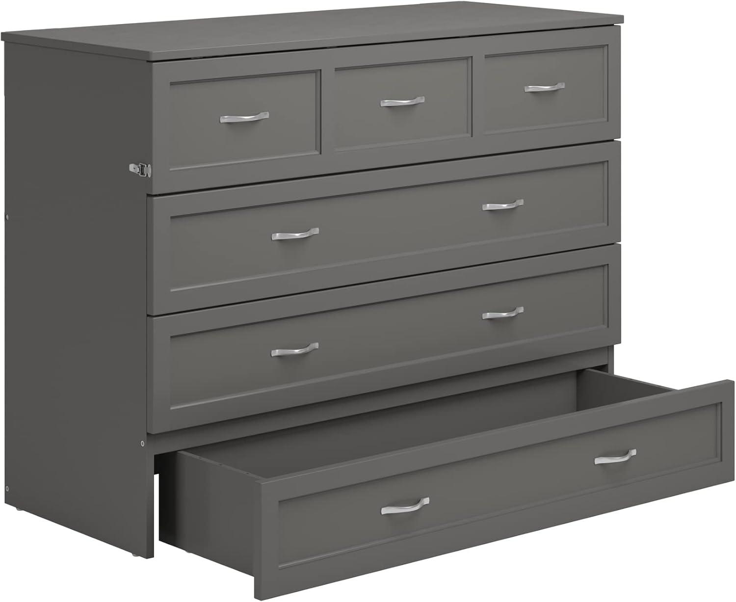 AFI Northfield Grey Full Solid Wood Murphy Bed Chest