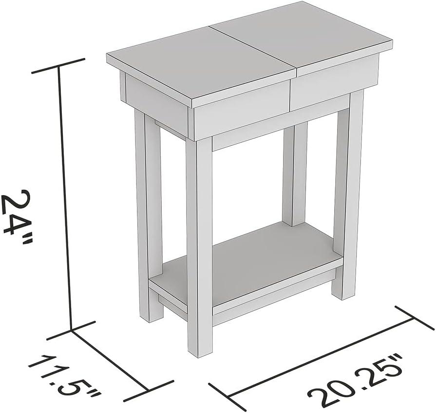 Safdie & Co. 20"L Open Top Drawer Accent Table in Dark Taupe