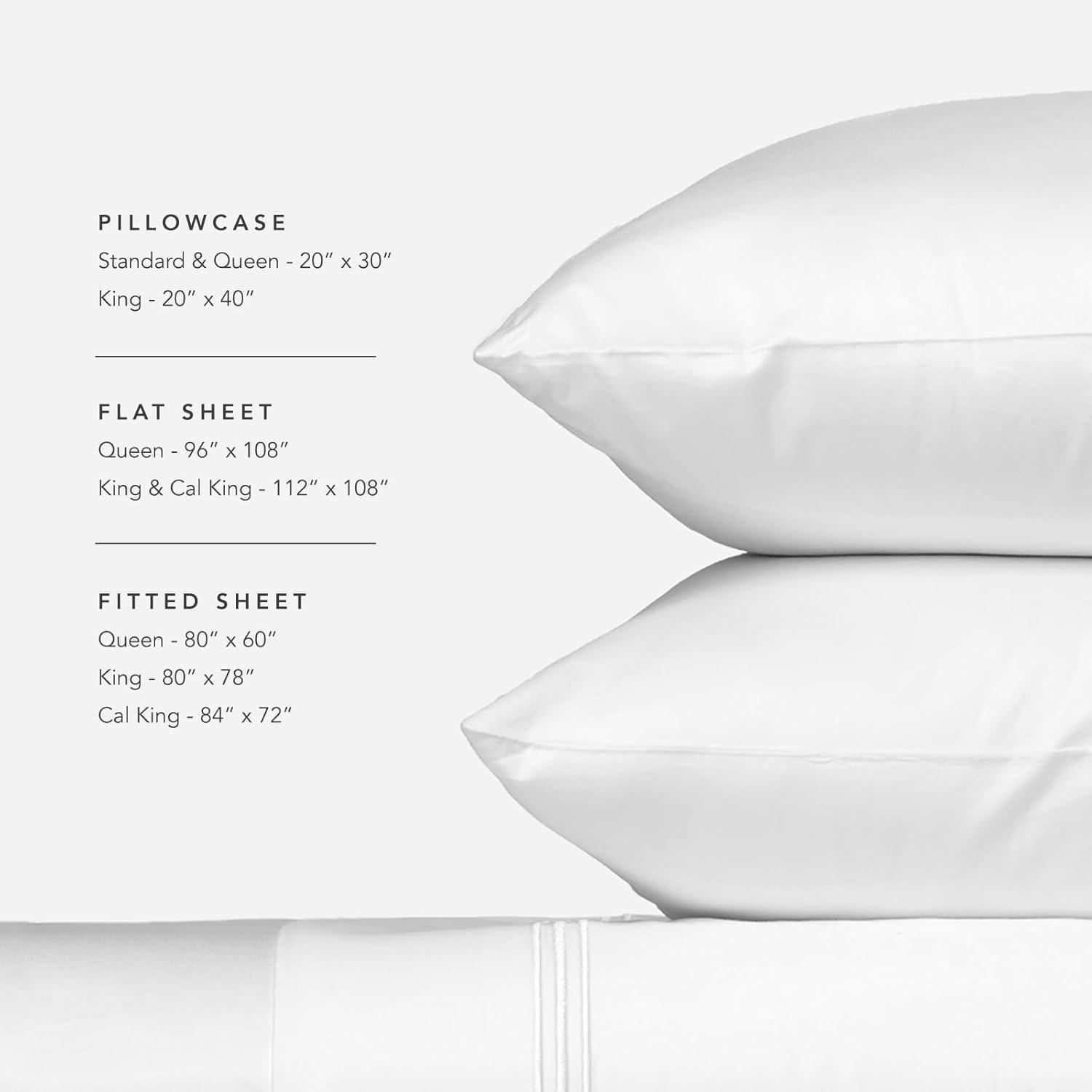 Fishers Finery 100% Certified Egyptian Cotton Sheet Sets, 500 Thread Count 4 Piece - Premium, Soft and Breathable Sheets - 16in Deep Pocket Classic Set (Ivory,K,4Pack)