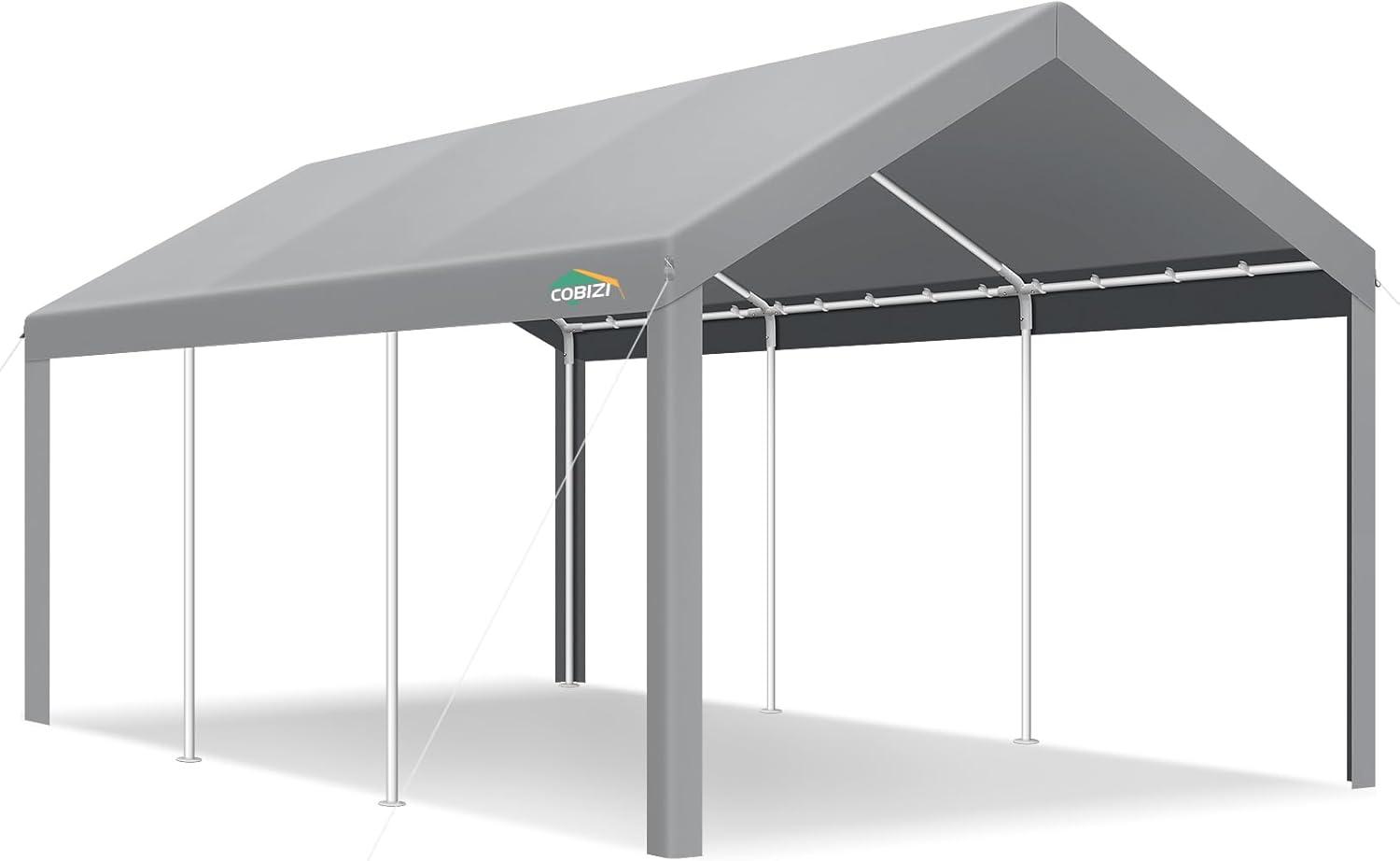 Cobizi Carport 10'x20' Heavy Duty Portable Garage, Upgraded Car Canopy