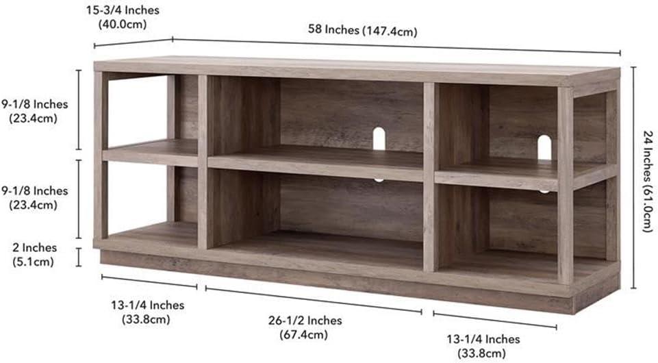 Henn&Hart 58" Gray Oak TV Stand