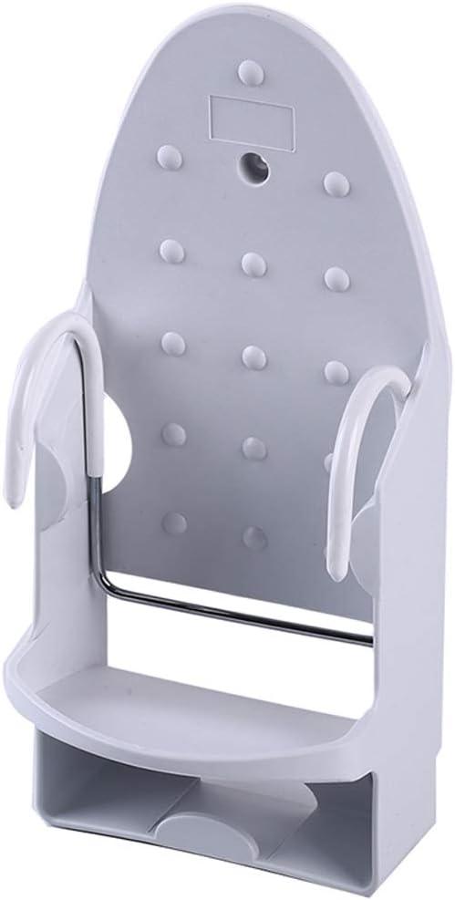 Ironing Board Hanger Wall Mount Electric Iron Holder Household Bathroom Shelf Holder Rack Electric Iron Holder - for Max 5.3 inch Width(White)