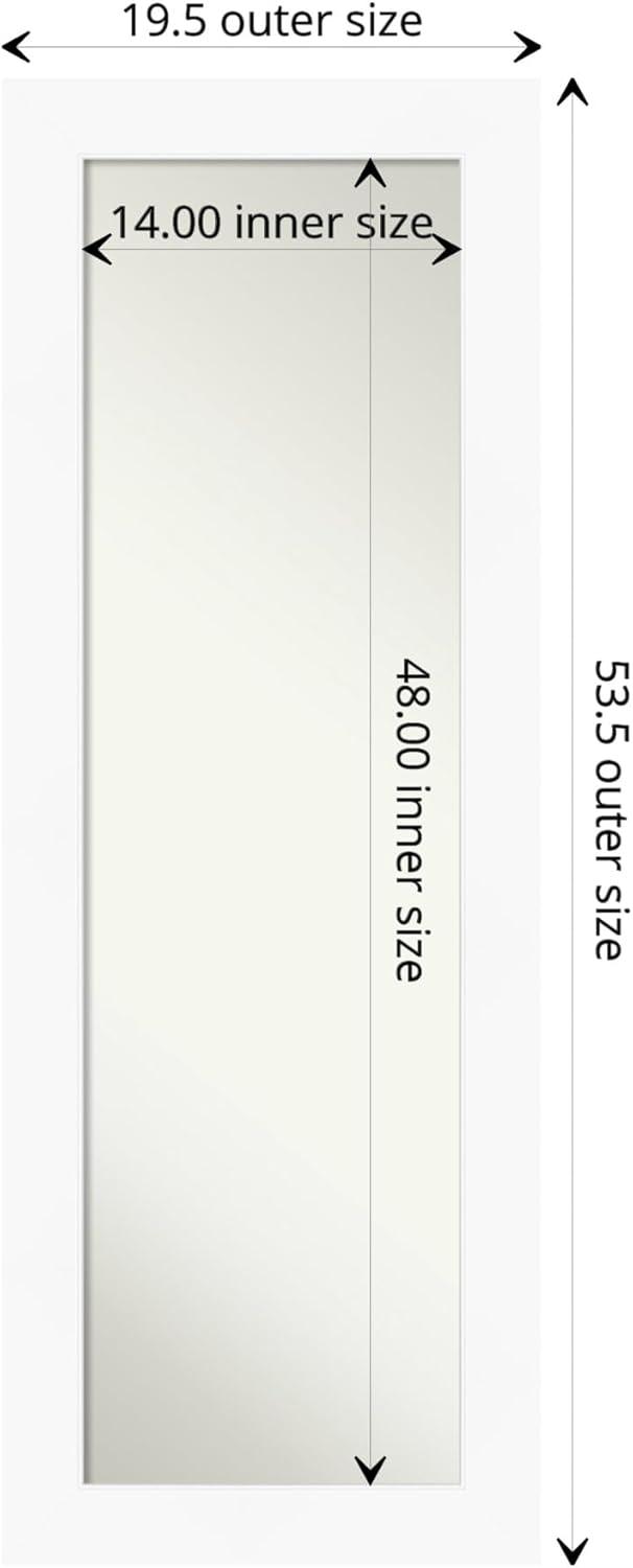18" x 52" Flair Framed On the Door Mirror Soft White - Amanti Art: Modern Rectangle, Polystyrene Frame, No Assembly Required
