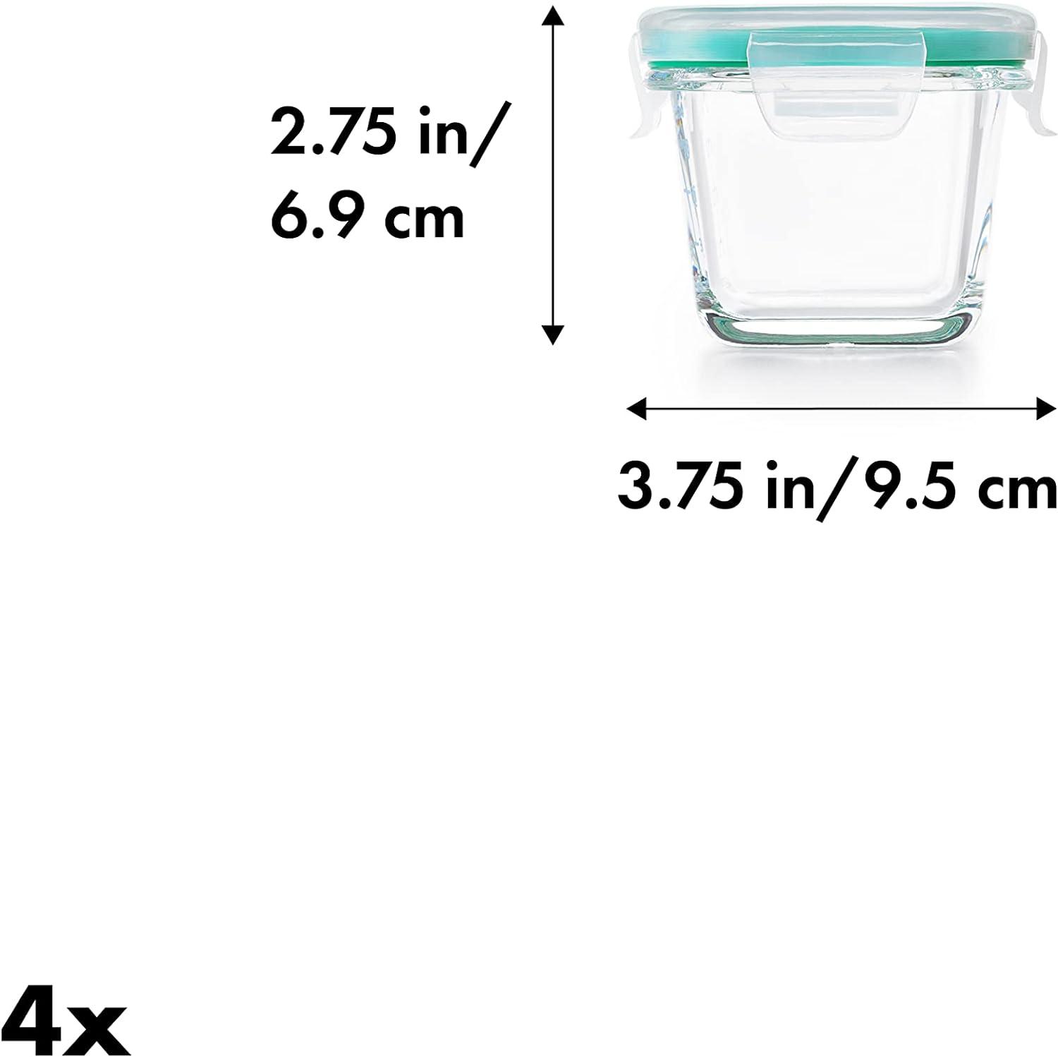 Clear Glass Rectangular Airtight Meal Prep Containers Set