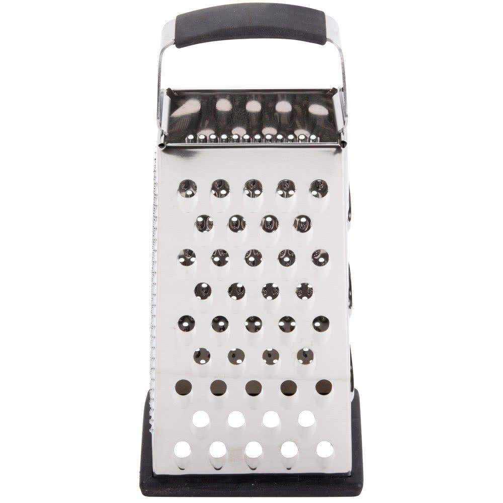 Stainless Steel 4-Sided Box Grater with Plastic Handle