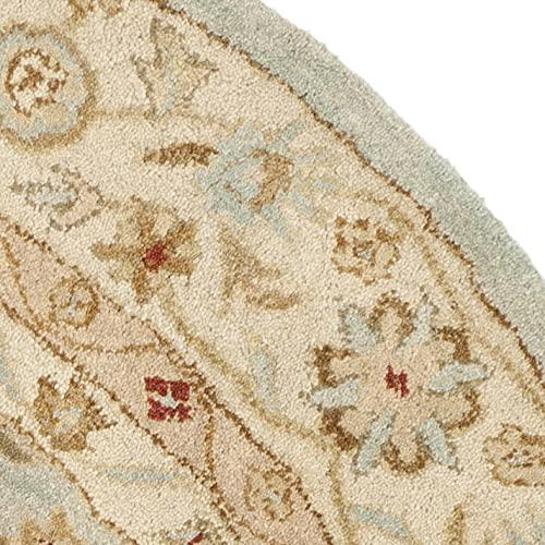Antiquity AT822 Hand Tufted Area Rug - Grey Blue/Beige - 6' Round - Safavieh.