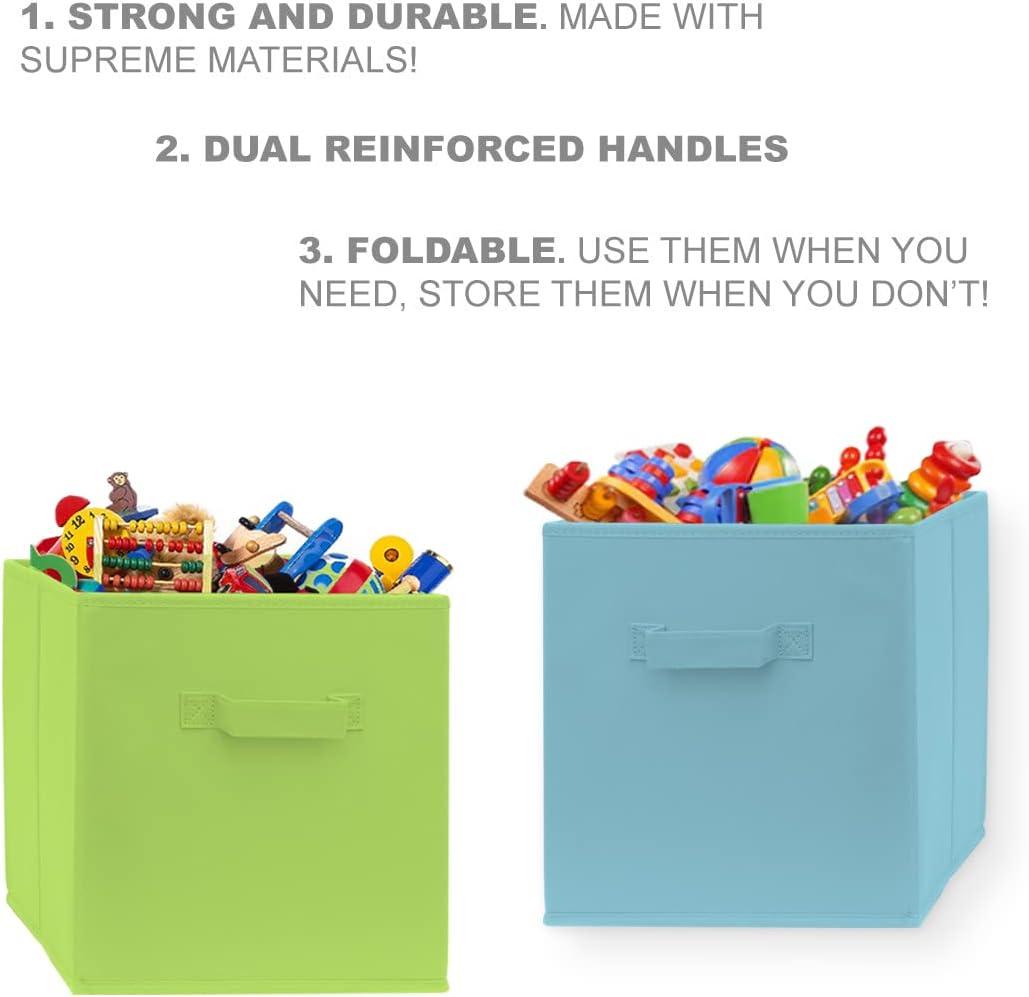 Pomatree 11 Inch Cube Storage Bin - 9 Pack – Fabric Cube Organizer Bins (Colorful)