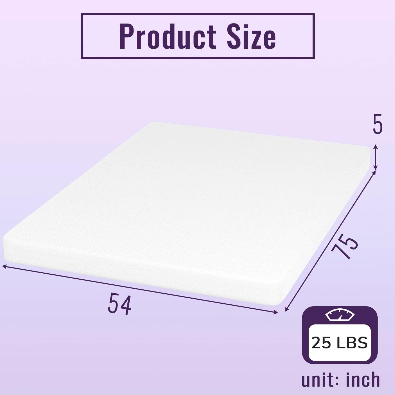 FDW 10 Inch Full Memory Foam Mattress Cooling Gel Bamboo Charcoal Infused Mattress Mattress CertiPUR-US Certified Breathable Bed Mattress,White (Full)