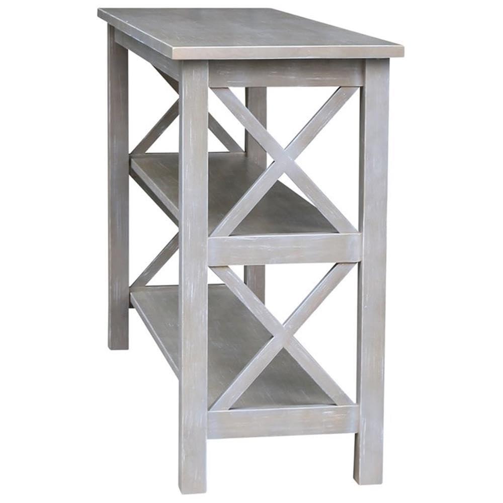 Hampton Console Table Washed Gray/Taupe - International Concepts: Solid Wood, Entryway, Foyer, Sofa Table