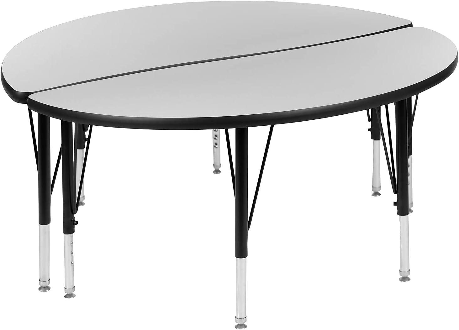 Goddard 48" Grey Thermal Laminate Wave Collaborative Activity Table