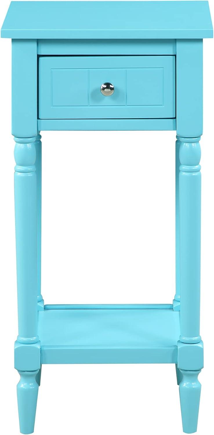 Convenience Concepts French Country Khloe 1 Drawer Accent Table with Shelf, Sky Blue