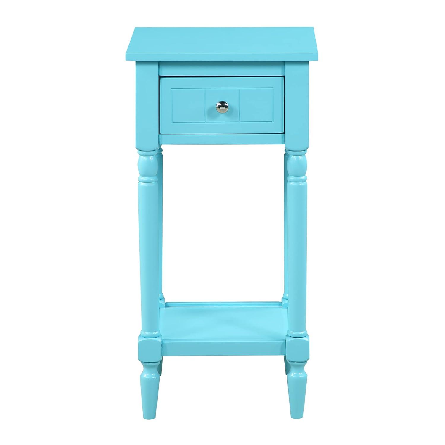Convenience Concepts French Country Khloe 1 Drawer Accent Table with Shelf, Sky Blue