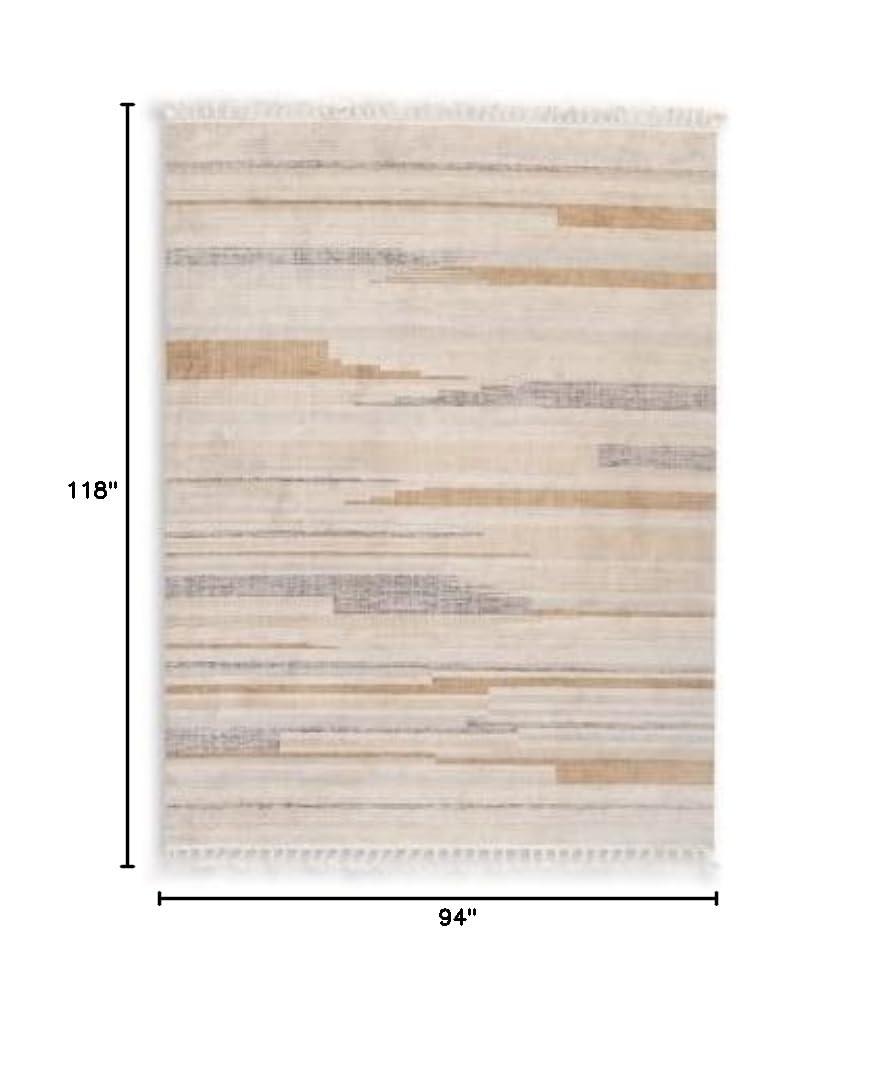 Gray Braided Rectangular 8' x 10' Synthetic Area Rug