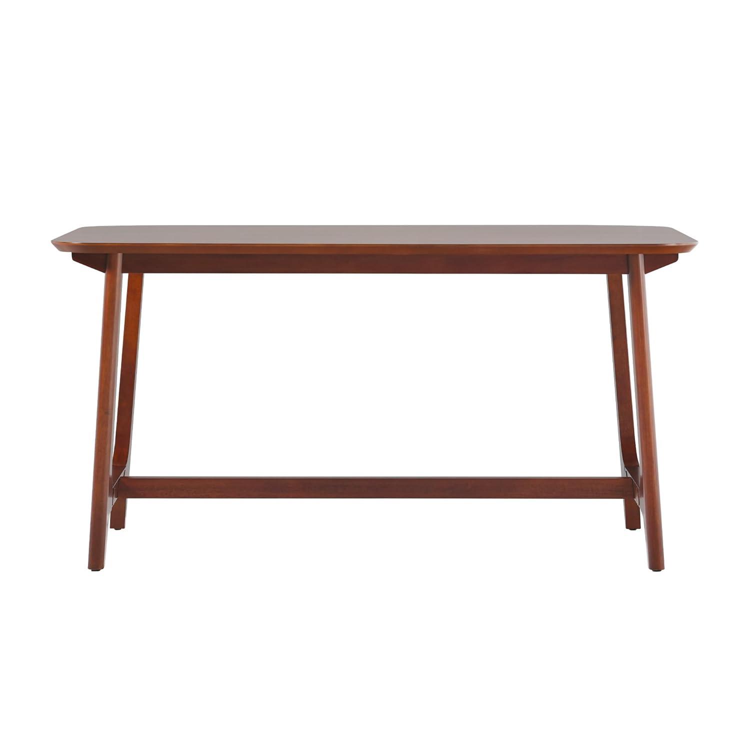 Walker Edison 60" Mid-Century Wood Dining Table with Trestle Base in Walnut