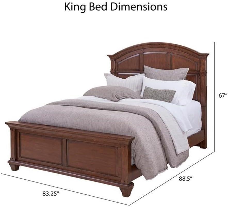 American Woodcrafters Sedona Cherry Finished Wood Arched King Panel Bed