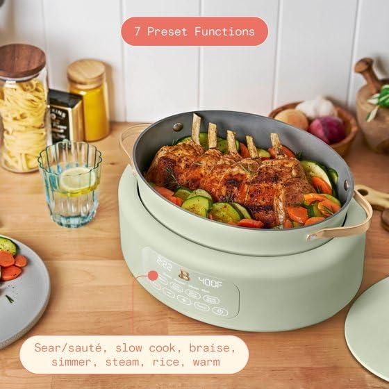 Beautiful 10 in 1, 6 Qt Electric Multi-Cooker, Sage Green by Drew Barrymore