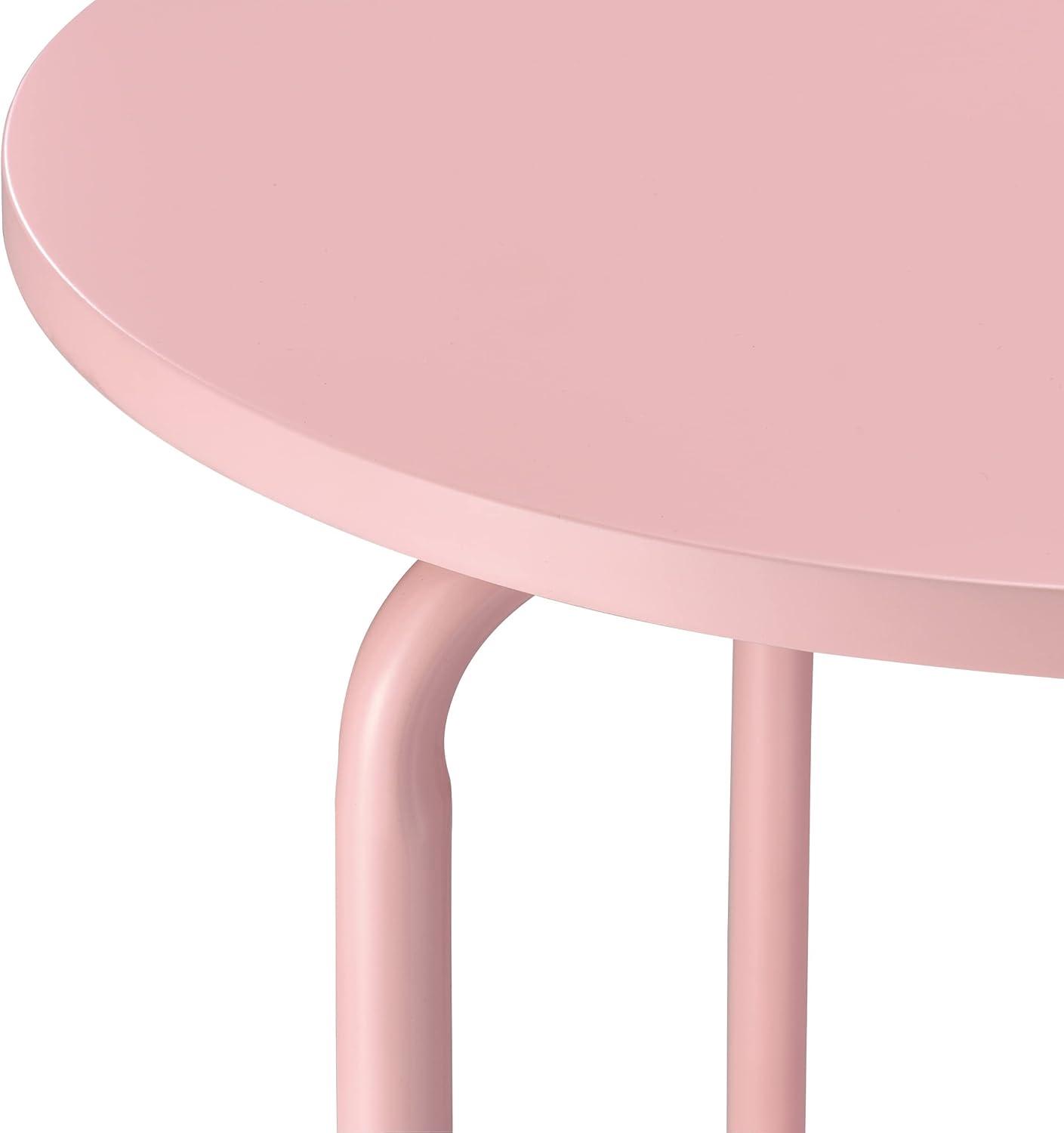 OSP Home Furnishings Elgin Metal Accent Table in Pink