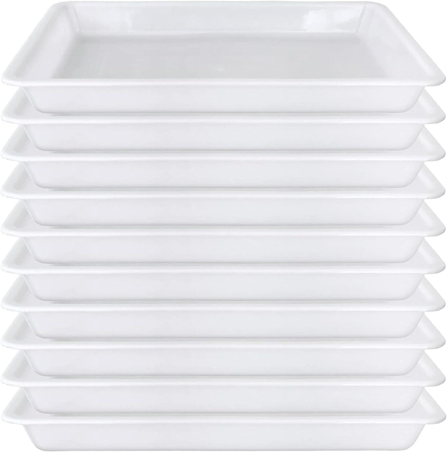 White Plastic Art and Craft Organizer Trays, 10 Pack