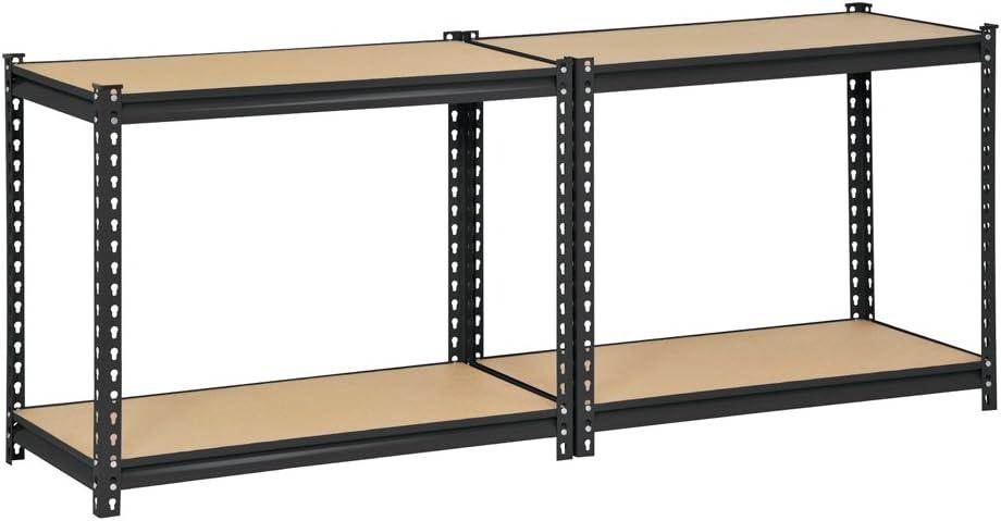 Muscle Rack UR-364BLK 4-Shelf Industrial Shelving Unit, Black Steel, 36 x 18 x 60 In. - Quantity 1