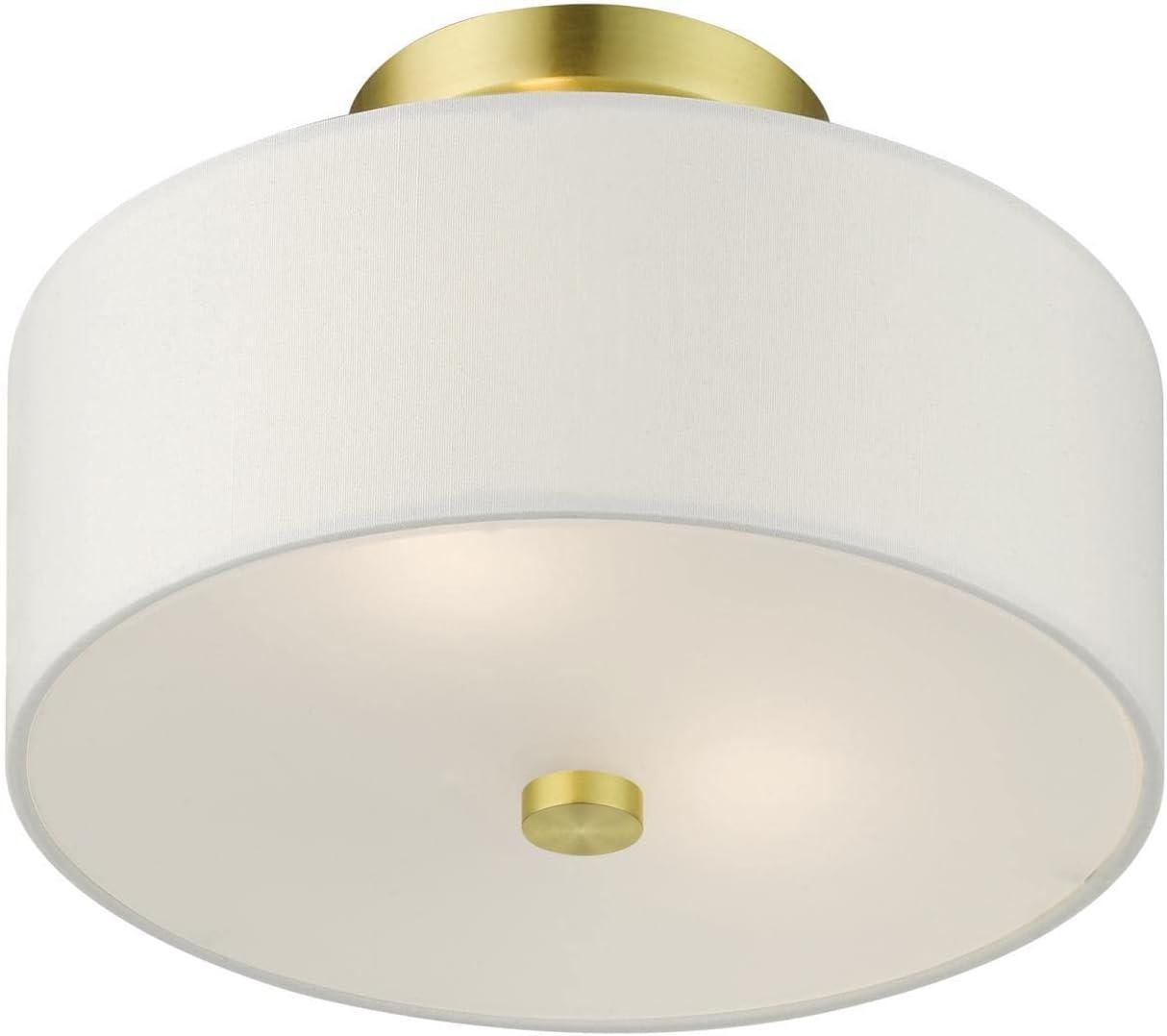 Livex Lighting Meridian 2 - Light Semi-Flush Mount in  Satin Brass